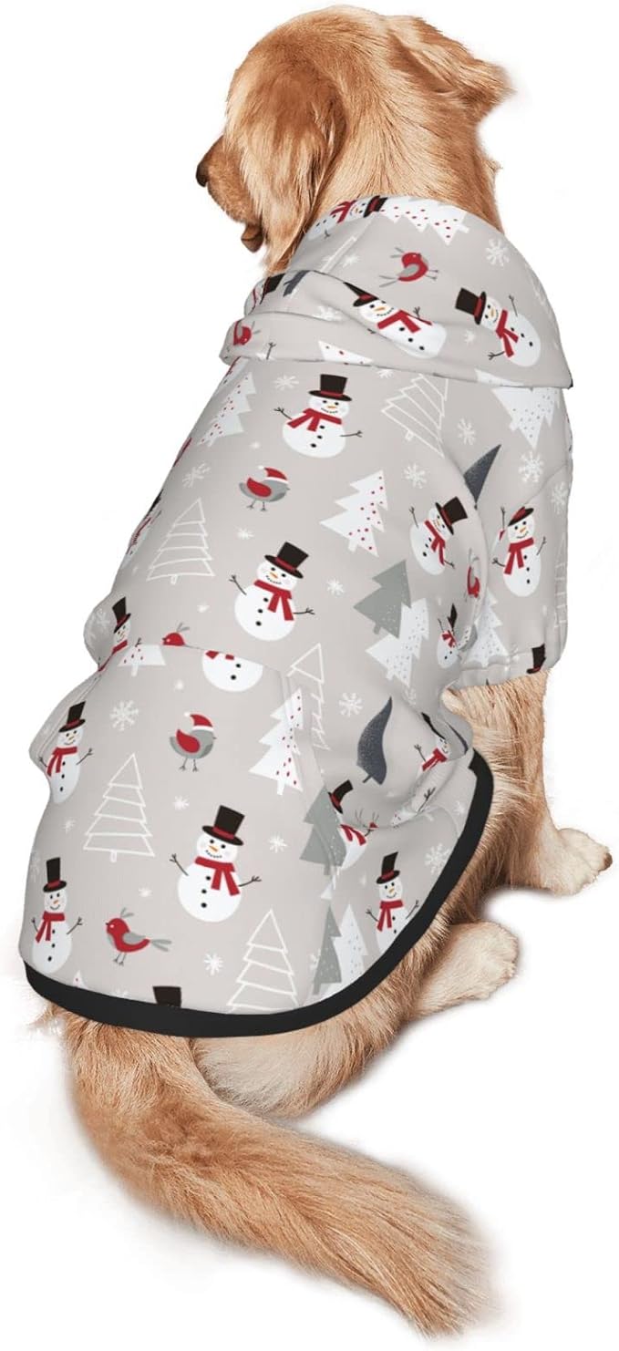 Christmas Gray Snowman Hoodie,Christmas Cosplay Dog Clothes with Pocket and Hat Winter Clothes Sweaters Xx-Large