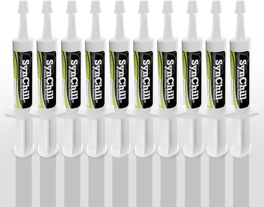SynChill Oral Horse Calming Gel, 100% Natural & Nutritional Supplement, Lab Proven Results, Designed for Focus & Performance, Approved by Olympic Professionals & Veterinarians, Made in USA - 10 Pack