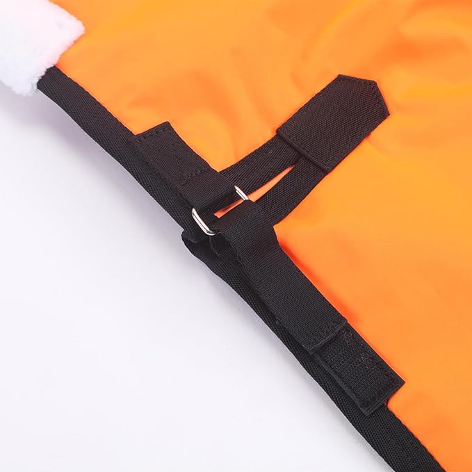 Foal/Mini Horse Size 30"-48" Waterproof & Breathable 300 Denier Winter Turnout Blanket with 150g Polyfill Orange Medium