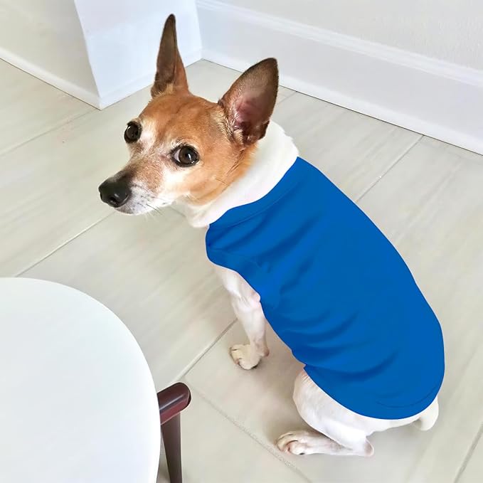 Custom Dog Shirt Pet Clothes Breathable Shirts for Small to Large Dogs Customized Name Logo Photo Puppy Outfits Personalized Sleeveless Vest Pets Apparel Blue, M
