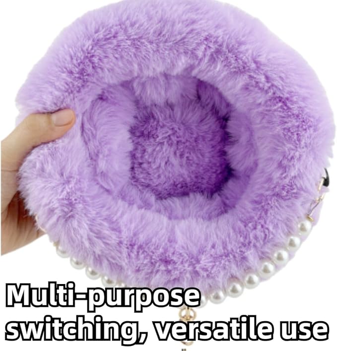 Sugar Glider Carrier Cage with Warm Nest, Cushion, Mat and Safe Lock, Portable Cages with Chain, Small Animals Travel Carrier Plastic Breathable Outgoing Box for Hamsters (Purple)