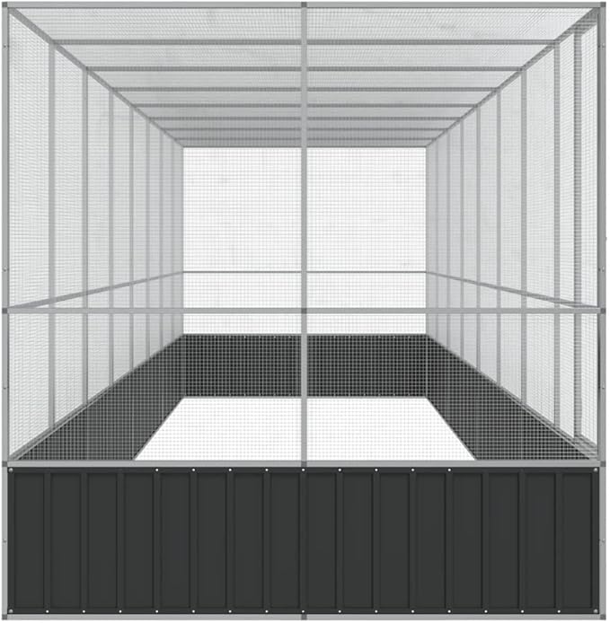 Steel Aviary with Extension, Large Bird Cage with Lockable Door, Aviary Spacious and Versatile Cage Ideal for Parakeets, Parrots, Lovebirds, Cockatiels, Pigeons, 327.6"x81.5"x83.5",-283
