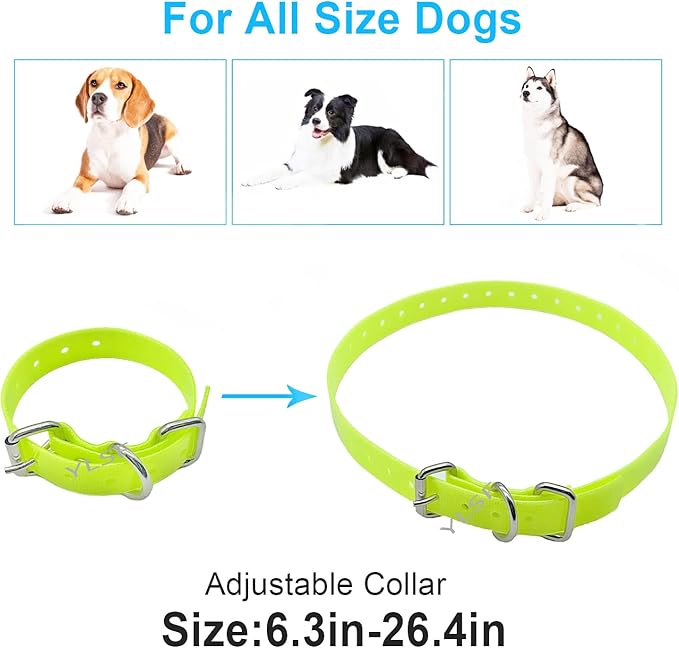Dog Collar Strap for Most of Electronic Training Shock Collar Receivers-Adjustable Durable Waterproof Odorless 3/4 Inch Collar Replacement for Barking Fence-Pet TPU Collar Strap