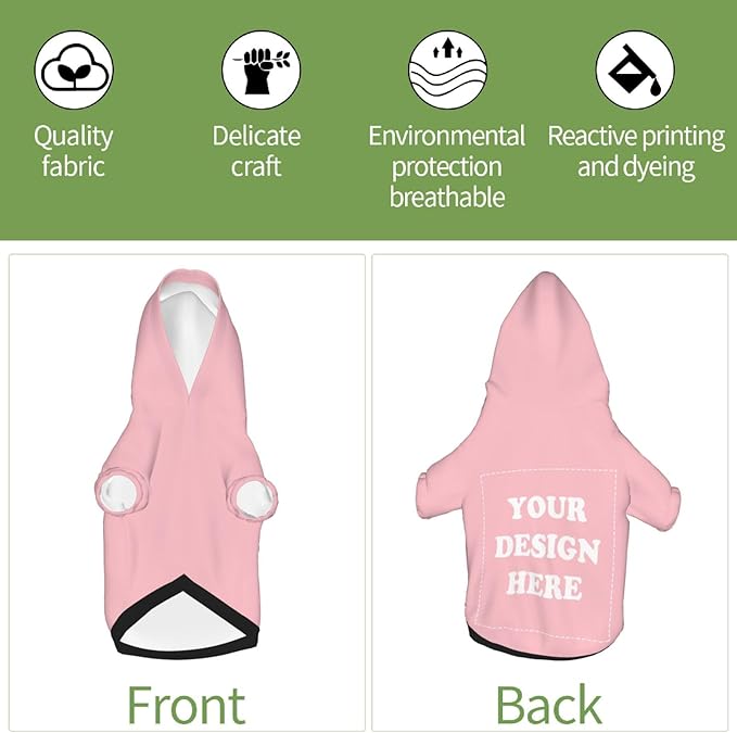 Personalized Dog Hoodie, Custom Dog Costumes for Small Dogs, Holiday Happy Dog Clothes Football Pet Shirt Sweater with Name Number for Girl/Boy Cats/Kitten, Pink, XXS