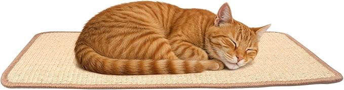 Uranshin Rabbit Scratching Pad,Natural Sisal Bunny Scratch Pad, Rabbit Kitten Cat Scratching Mats for Cages Chew Toys for Bunny Pet Cage Claws and Teeth Care for for Biting Sleeping Bedding Nesting
