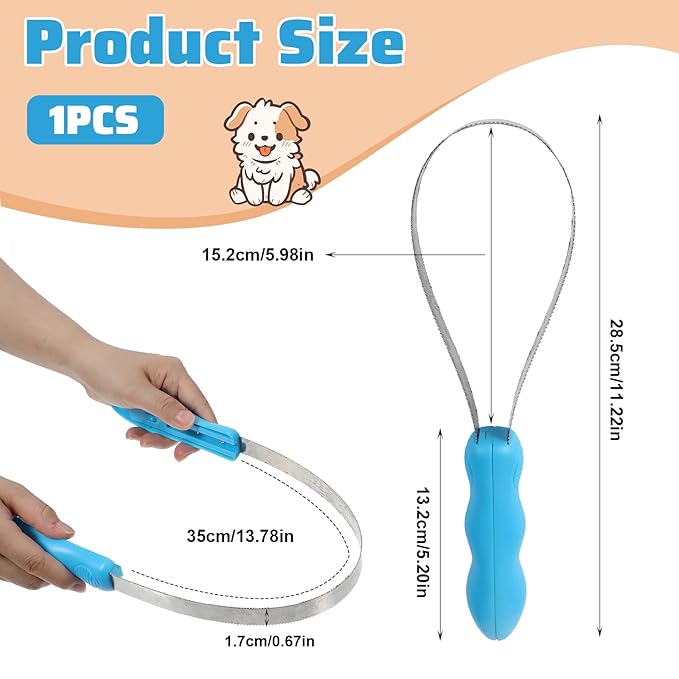 Dual-Sided Dog Shedding Blade,Shedding Brush with Stainless Steel Blades for Dog Coat Types with Soft Grip Handle Pet Hair Removal Tools