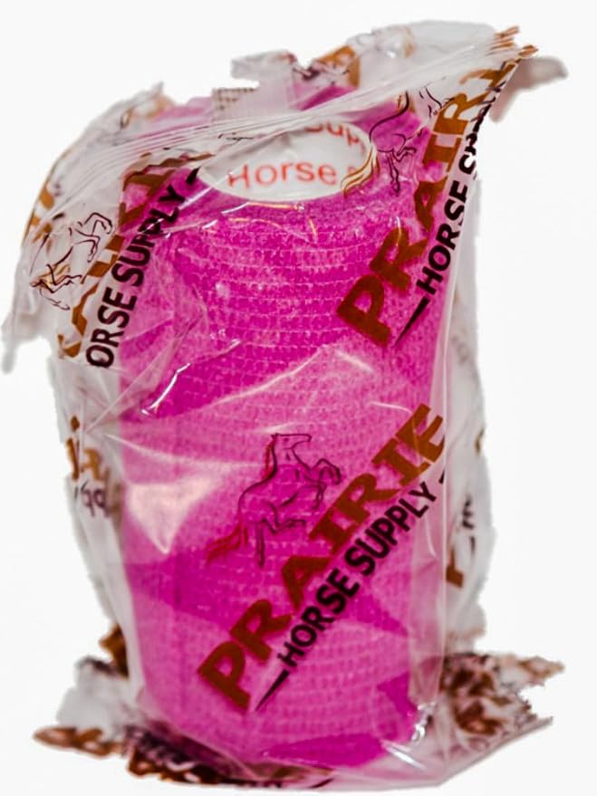 3 Inch Vet Wrap Tape Bulk (Fuchsia) (Pack of 12) Self Adhesive Adherent Adhering Flex Bandage Grip Roll for Dog Cat Pet Horse