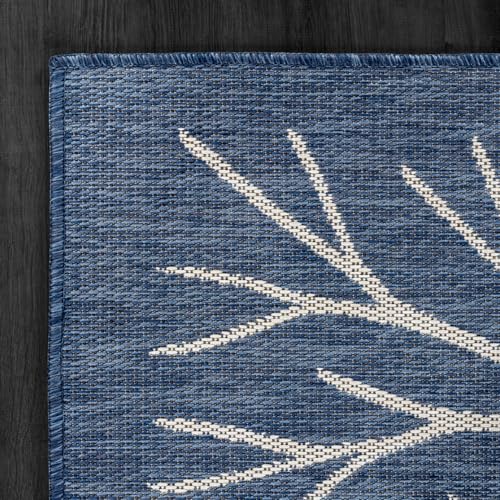 Washable Indoor Outdoor Rug 8x10 Modern Area Rugs Branch Pattern Non Shedding Waterproof Easy Clean Patio Deck Porch Living Room Bedroom Garden RV (80 Sq Ft)