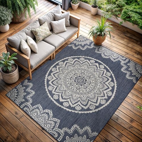 Outdoor Rug 9x12 Modern Area Rugs for Large Indoor and Outdoor Patios and Porches
