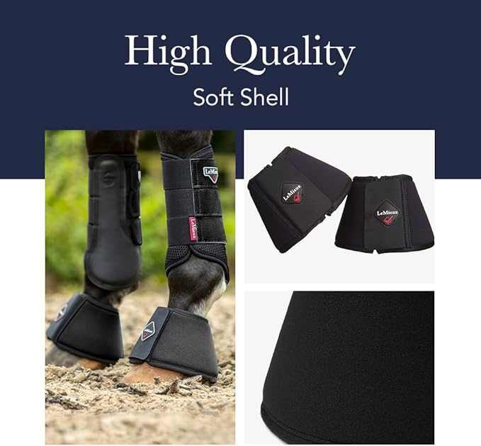 LeMieux Black Soft Shell Overreach Horse Boots - Protective Gear and Training Equipment - Equine Boots, Wraps & Accessories