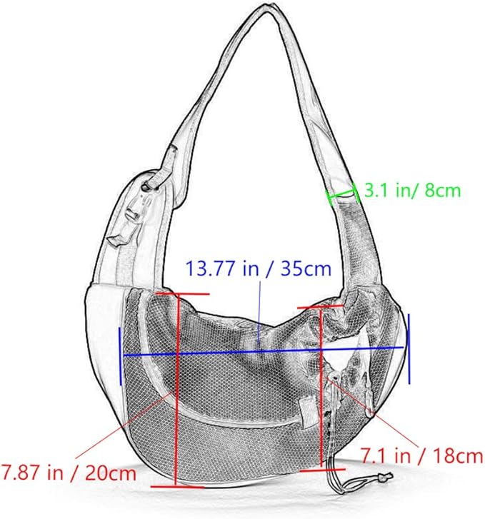 Kucehiup Pet Sling Carrier for Small Dogs Cats Breathable Mesh Travelling Hands-Free Puppy Backpack(Fits Approximately 3 lbs to 6 lb Pets)(Rose Red)