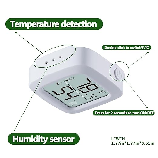 4-Pack Reptile Thermometer and Hygrometer – Digital LCD Temp & Humidity Meter for Bearded Dragon, Snake, Lizard Tanks, Incubation Boxes, Plant Terrariums & Indoor Use