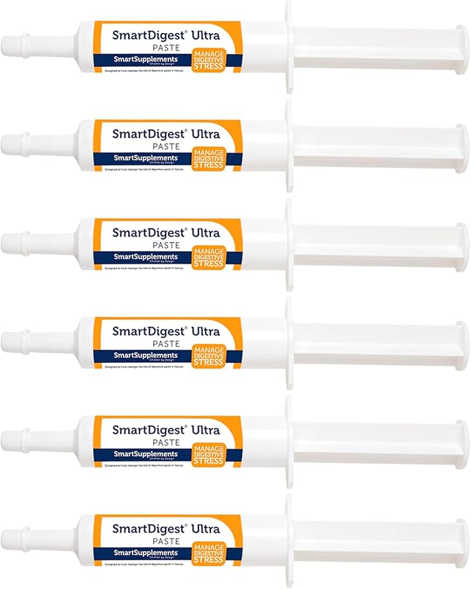 SmartDigest Ultra Paste | Digestive Health and Support Horse Supplement | Provides Prebiotics, Probiotics, Digestive Enzymes | Butterscotch Flavor | Pack of 6 Tubes