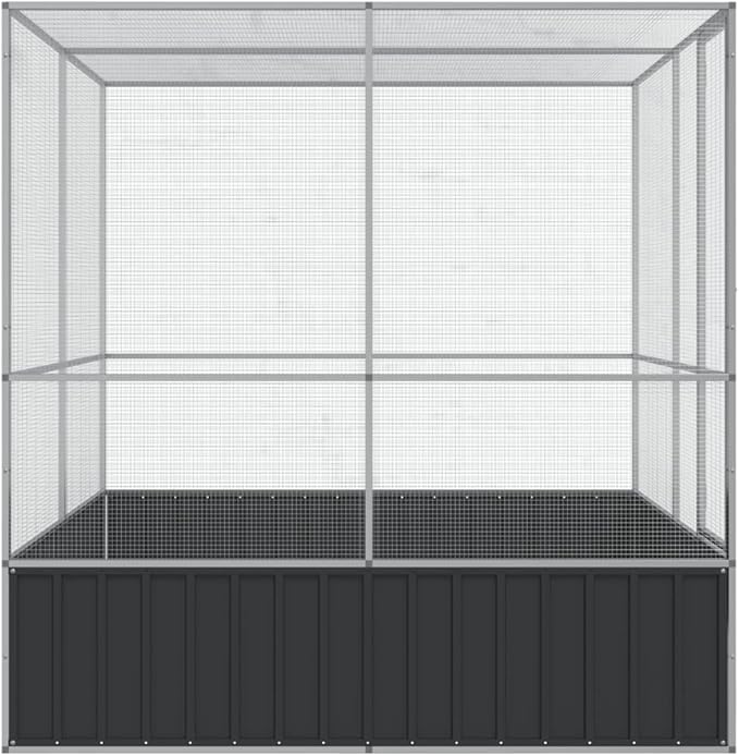 Galvanized Steel Large Flight King Bird Cage, Steel Outdoor Aviary, Outdoor Indoor Large Bird Cage Aviary Pet House for Cockatiels African Parakeets, 83.1"x81.5"x83.5",-302