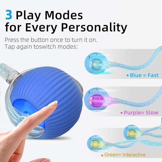 Speed 2.0 Tail Interactive Cat Toys for Indoor Cats, Chirping & Motion Activate Cat Toy, Smart Kitten Rolling Ball Moving Ball Toys, Rechargeable Dog Cat Bal l for Enrichment Exercise (New Pink)