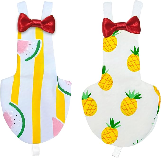 UKJENT Bird Diaper Protective Parrot Nappy - 2 Pack, Reusable Flight Suit with Waterproof Inner Layer, Washable Cute Urine Wet Suit for Parakeet Cockatiel Mini Macaw Budgie Canary(M)