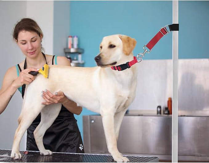Pet Dog Grooming Table Arm Accessories Dog Grooming Loops for Table Arm Extender Adjustable Extension Loop Bathing Restraint Leash for Small & Medium Dogs (Red & Green)