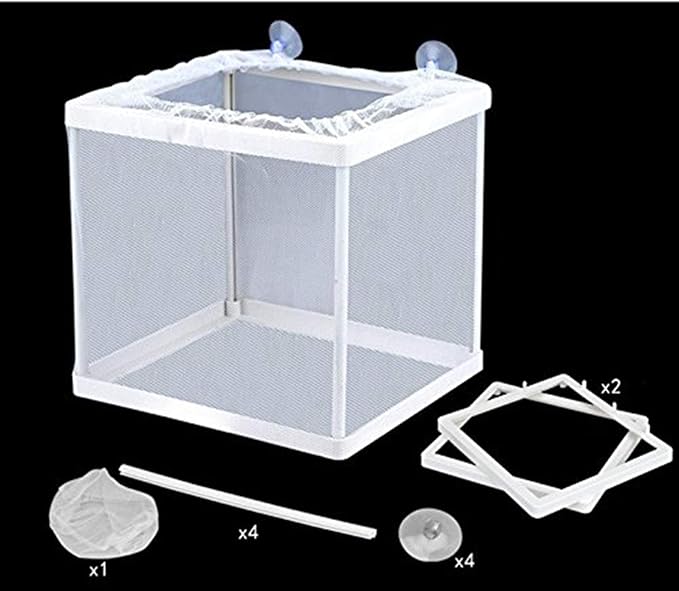 COMOK Fish Hatchery Breeder Box Aquarium Separation Net Nylon Incubator Mesh Fish Breeding Tanks Isolation Box White Square 20PCS