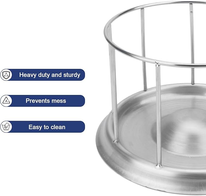 Wontee Tortoise Feeding Dish Reptile Water Dish Food Bowl Stainless Steel Feeder for Tortoises Lizards Turtles Chameleon (M)