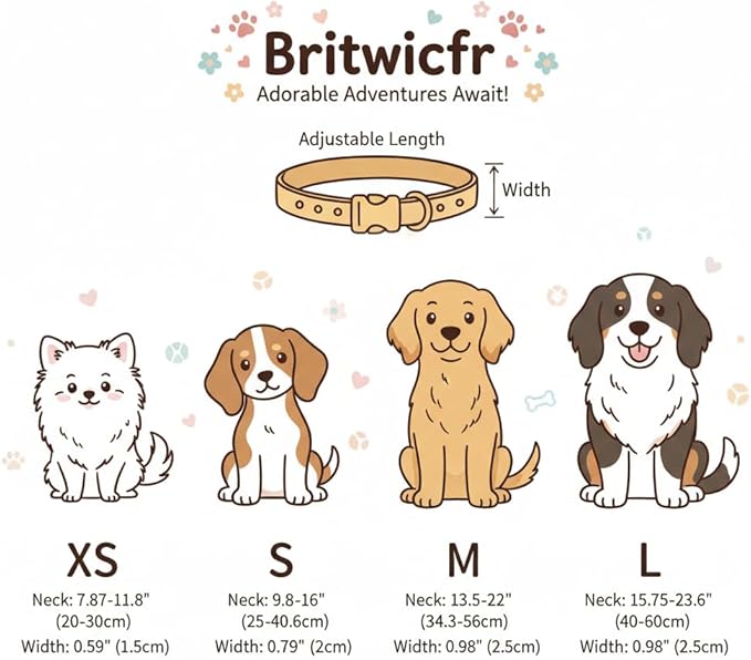 Cute Dog Collar, Blue Dog Collar with Burger Pattern and Cute Charm, Puppy Collar with Quick Release Buckle and Durable Fabric, Suitable for Medium and Large Dogs
