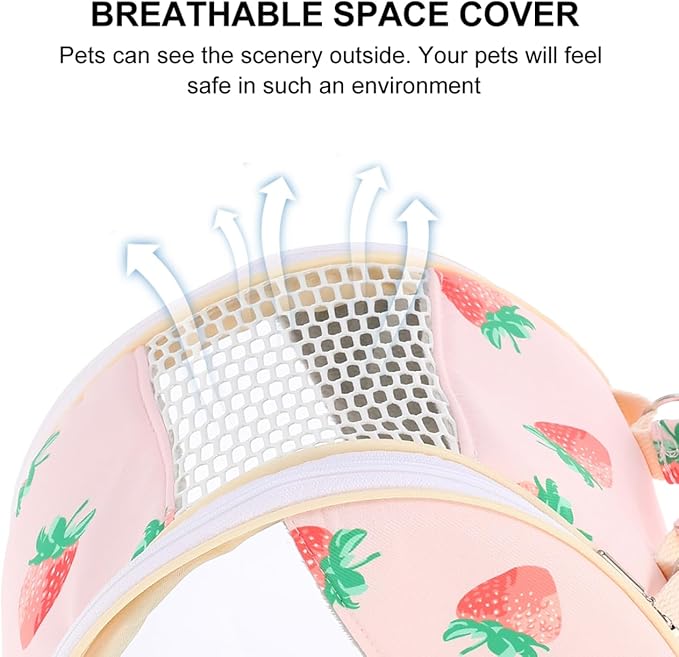 POPETPOP Guinea Pig Carrier, Portable Hamster Carrier Bag, Clear Bunny Backpack Carrier, Hamster Out Bag, Small Pet Travel Carrier for Bunny, Rat, Bird, Hedgehog
