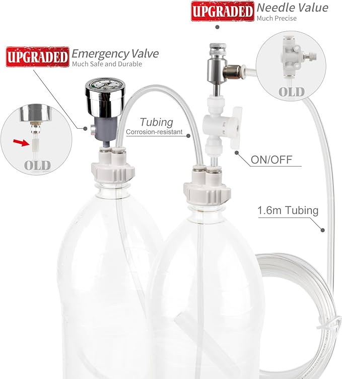 G211 Aquarium DIY CO2 Generator System Kit with Needle Valve & CO2 Diffuser