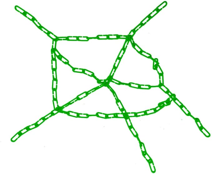 200-Piece Green Plastic Chain Links & Toys - Interlocking C-Clip Bird Cage Accessories for Parakeets, Sugar Gliders, Small Pets (Climbing/Swinging Toys)