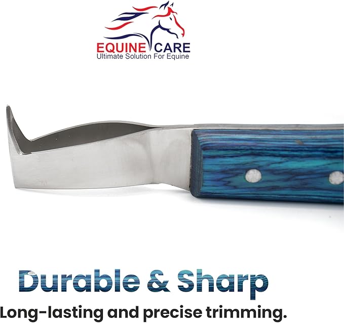 Equine Care Double-Edged J2 Stainless Steel Hoof Trimming Loop Knife, Hoof Pick with Sheet Handle - Versatile Farrier Tool for Horse & Cow Hoof Care, Ideal for Farriers & Horse Owners.