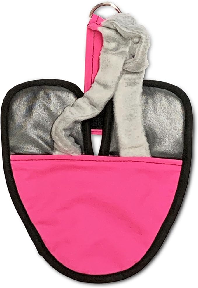Bird Diaper, Wrap Around, for Larger Pigeons, Small Breed Hens and Roosters, Leak-Proof Design, Comfortable Fleece Strap Bird Harness with Sewn-in Liner & Secure Hook and Loop Closure - XS, Pink