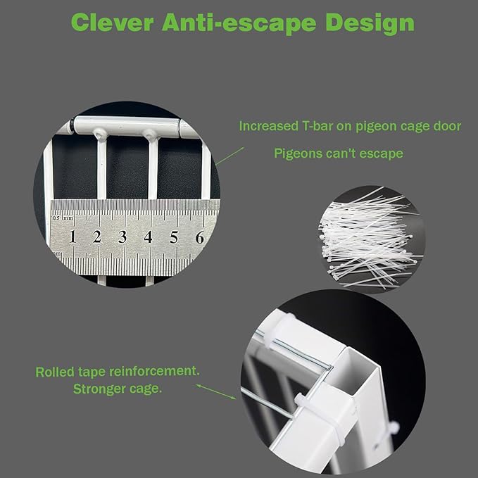 Pigeon Trap Cage with Escape-Proof Design Chicken Trap Bird Cage with One Way Entrance for Sparrows Quails Bird Chick and Duckling (23.6”L x 15.75” W x 10.24 ”H)