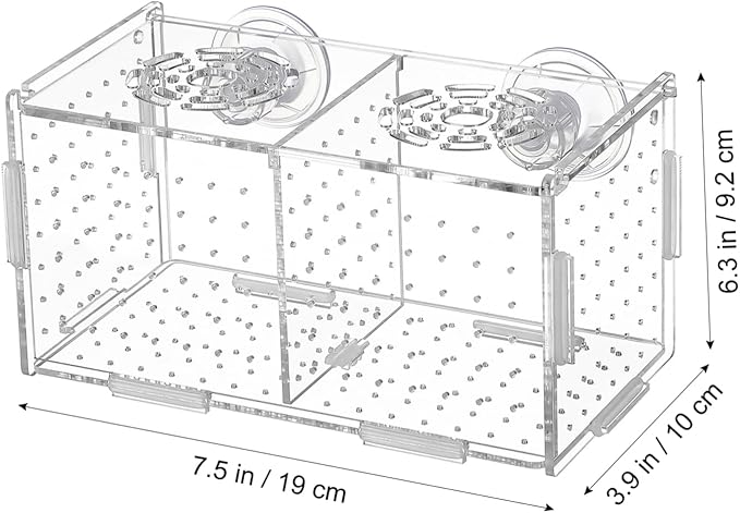 Aquarium Fish Tank Breeding Box - Guppy Double Breeding Hatchery Incubator, Safe Breeding and Egg Protection for Shrimp Clownfish