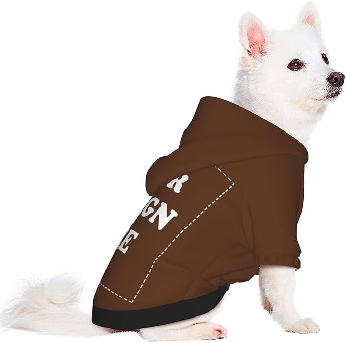 Personalized Chihuahua Dog Hoodie, Custom Pet Warm Sweatshirt Costume with Name Number Photo, Customize ID Clothes for Pupppy Kitten Dogs Cats, Chocolate, M