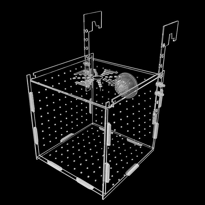 PINVNBY Acrylic Fish Breeding Box,Transparent Fish Isolation Box Acrylic Hatchery Incubator Tank with Suction Cups for Baby Fishes Shrimp Betta and Guppy（5.9" x 5.9" x 5.9"）