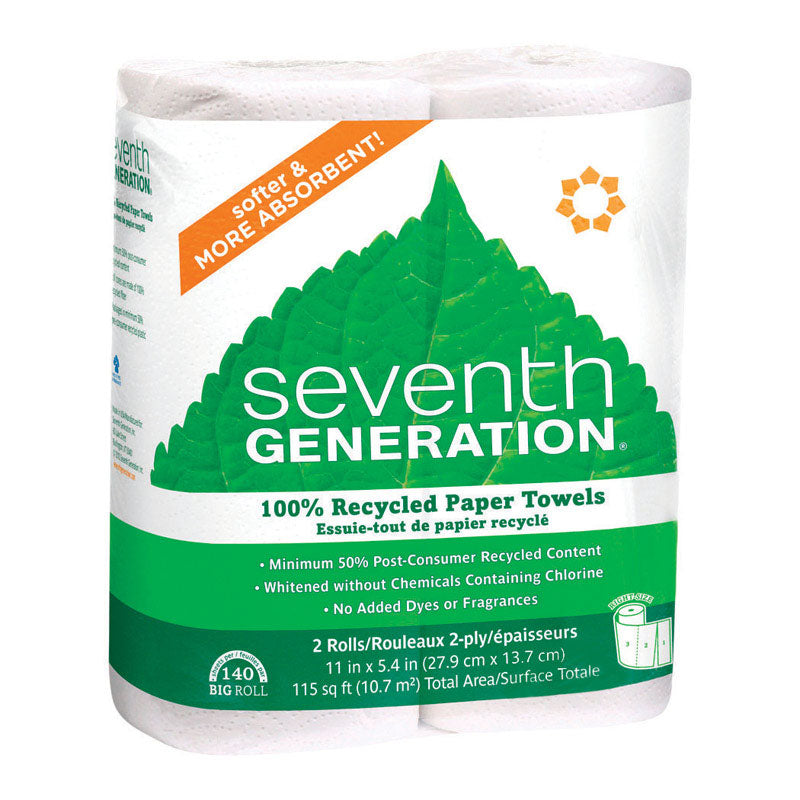 Seventh Generation Paper Towels 140 sheet 2 ply 67306255 2 pk, Case of 12