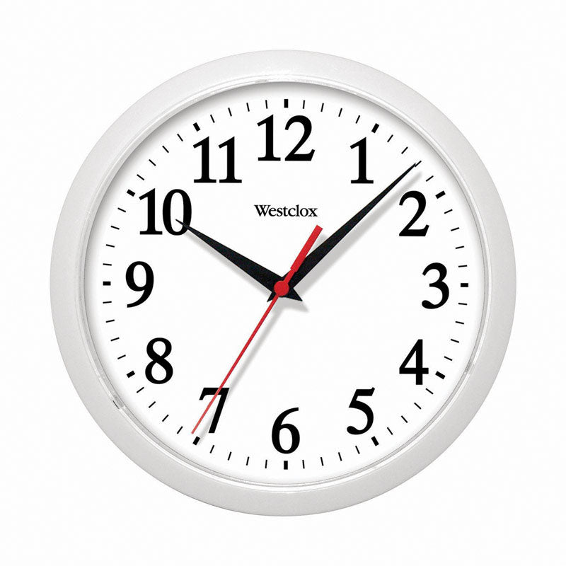 Westclox 10 in. L X 10 in. W Indoor Classic Analog Wall Clock Plastic White 461761