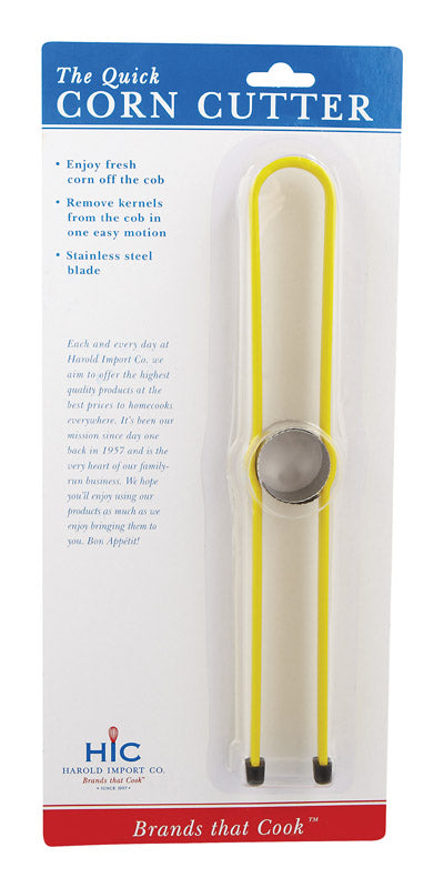 Harold Import Yellow Stainless Steel Corn Cutter 42241