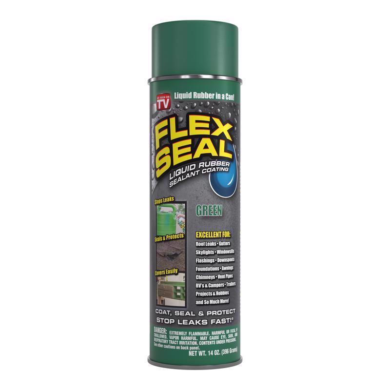 Flex Seal Family of Products Flex Seal Green Rubber Spray Sealant 14 oz FSGRNR20, Pack of 6