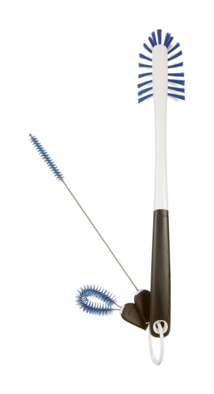 OXO Good Grips Medium Bristle 14 in. Plastic/Rubber Handle Bottle and Straw Brush Set 1329080V1