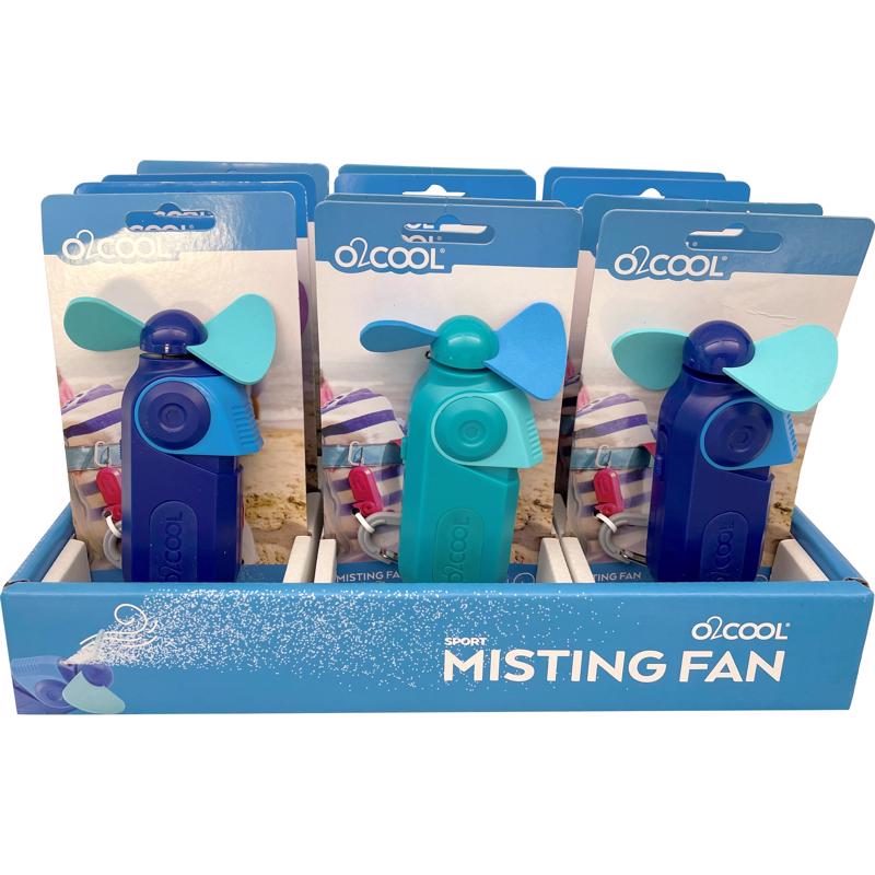 O2Cool 4.72 in. H X 3 in. D 1 speed Misting Fan FMS0003, Pack of 12
