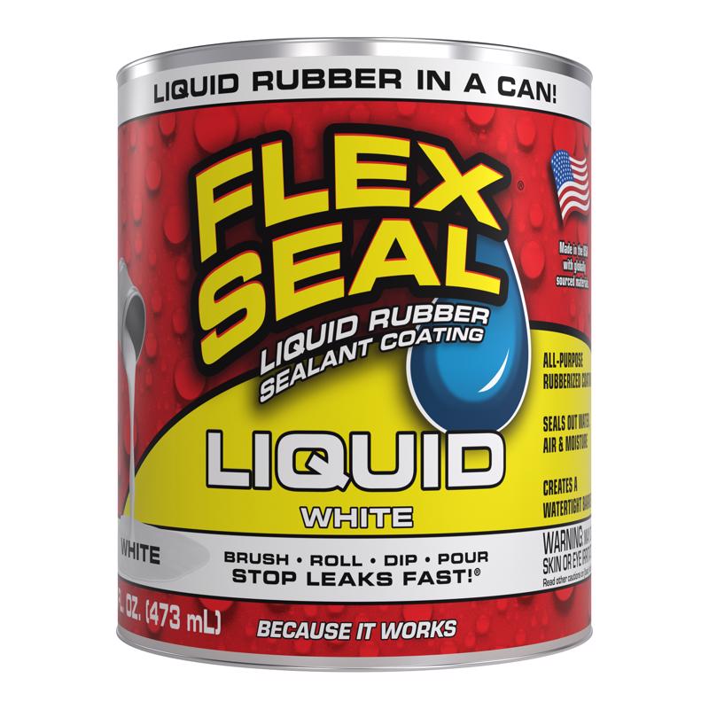 Flex Seal Family of Products Flex Seal White Liquid Rubber Sealant Coating 16 fl. oz. LFSWHTR16, Pack of 6