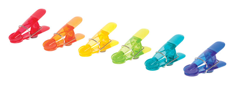 Core Kitchen Assorted ABS/TPR Magnetic Bag Clips AC18136, Pack of 12