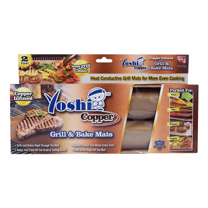 Yoshi As Seen On TV Brown Polytetrafluoroethylene/Copper Grill/Bake Mat