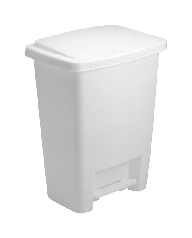 Rubbermaid 8.25 gal White Plastic Step On Wastebasket FG284187WHT, Pack of 6