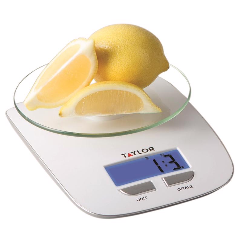 Taylor Silver/White Digital Kitchen Scale 11 lb 384521