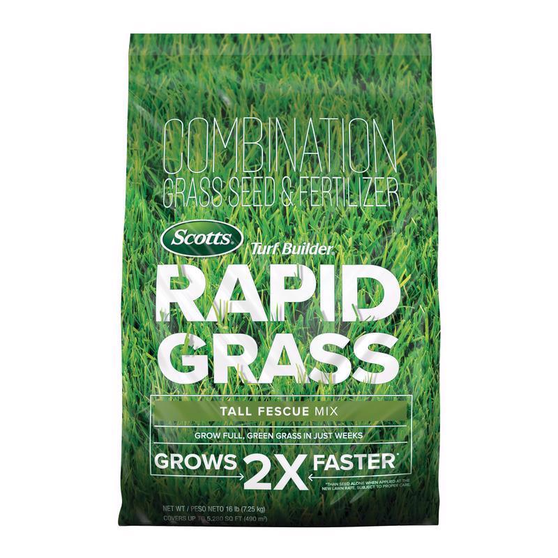 Scotts Turf Builder Rapid Grass Tall Fescue Grass Sun or Shade Grass Seed and Fertilizer 16 lb 18228