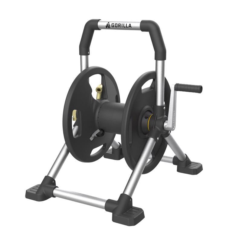 Gorilla 150 ft. Black/Gray Retractable Free Standing Hose Reel Cart GRS-150H