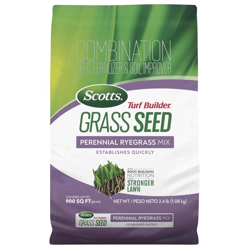 Scotts Turf Builder Perennial Ryegrass Sun or Shade Fertilizer/Seed/Soil Improver 2.4 lb 18038A