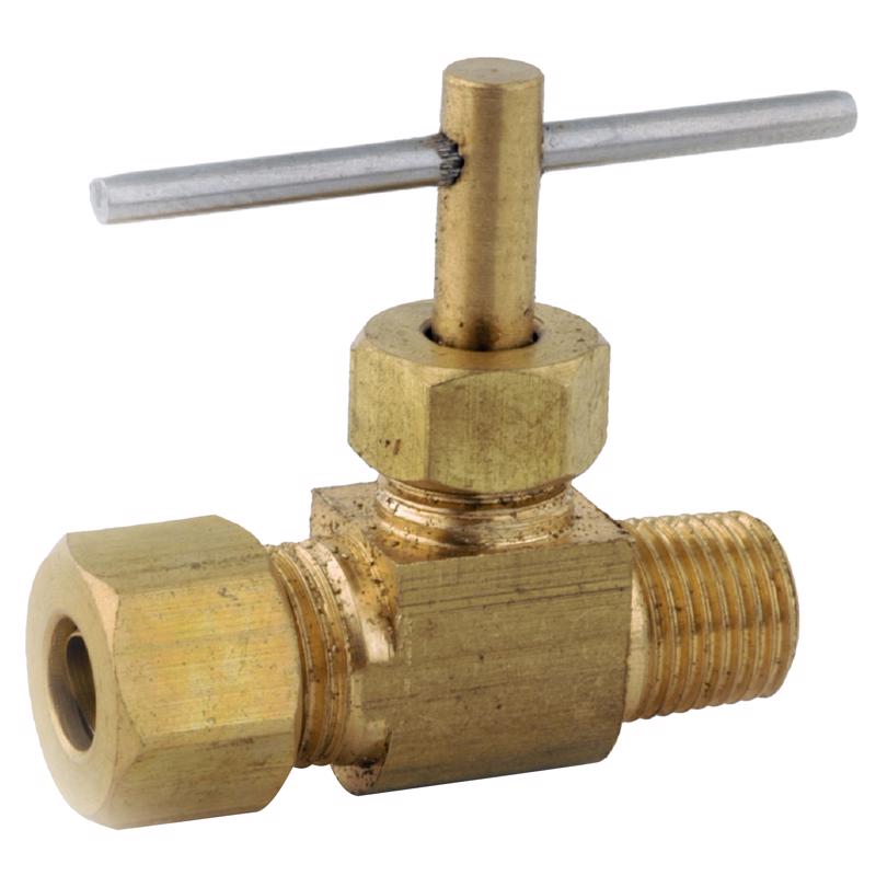 Anderson Metals 1/4 in. 1/8 in. Brass Needle Valve 759101-0402AH, Pack of 5