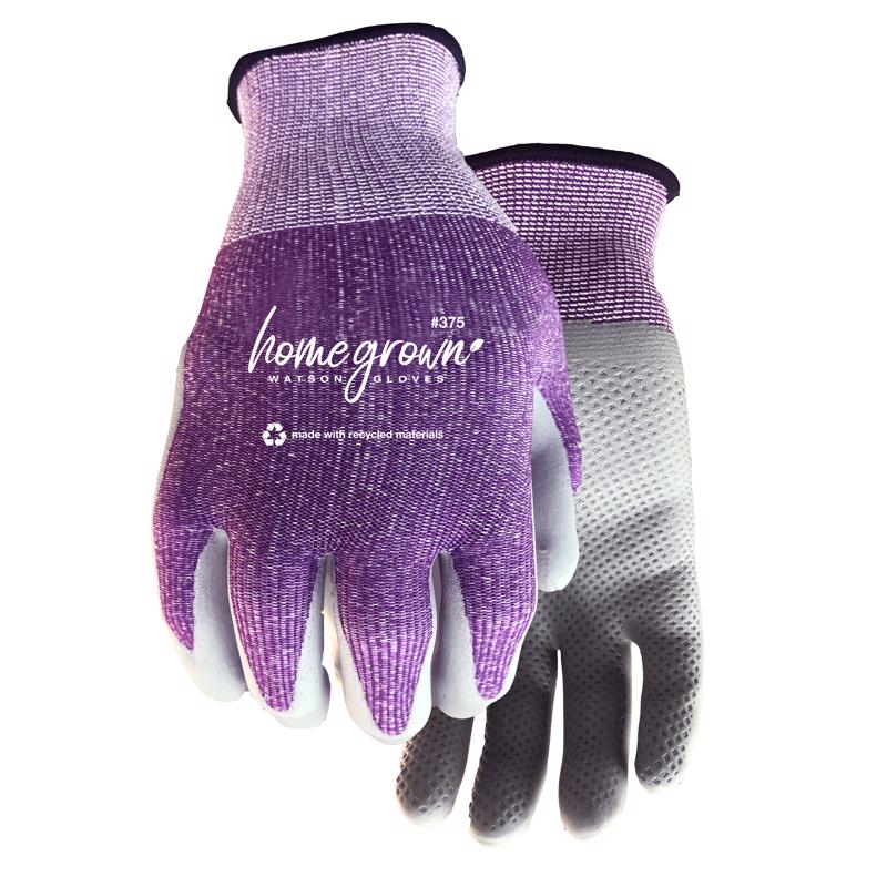 Watson Gloves Home Grown S Polyester Karma Purple Dipped Gloves 375-S