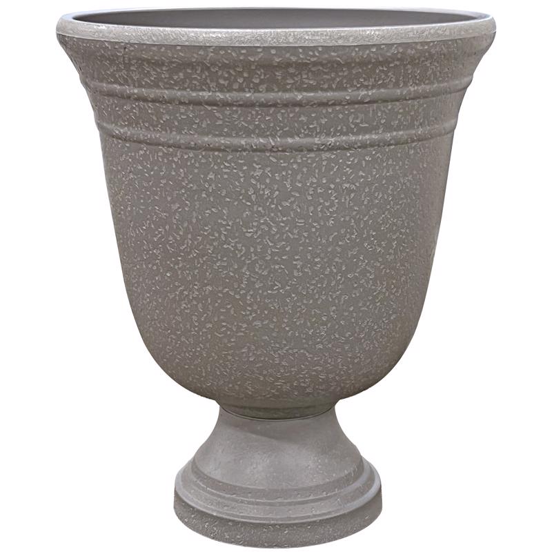 Classic Home & Garden 19.5 in. H X 16 in. D Plastic Westpoint Urn Planter Stone 419P-120R